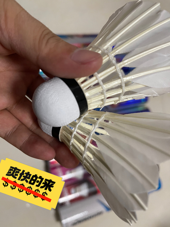 高档羽毛球 台纤球头，耐打鸭毛