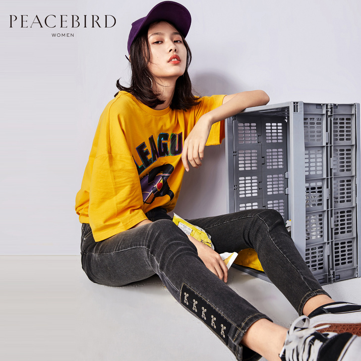 【狂欢价】灰色牛仔裤女春装新款韩版显瘦修身...