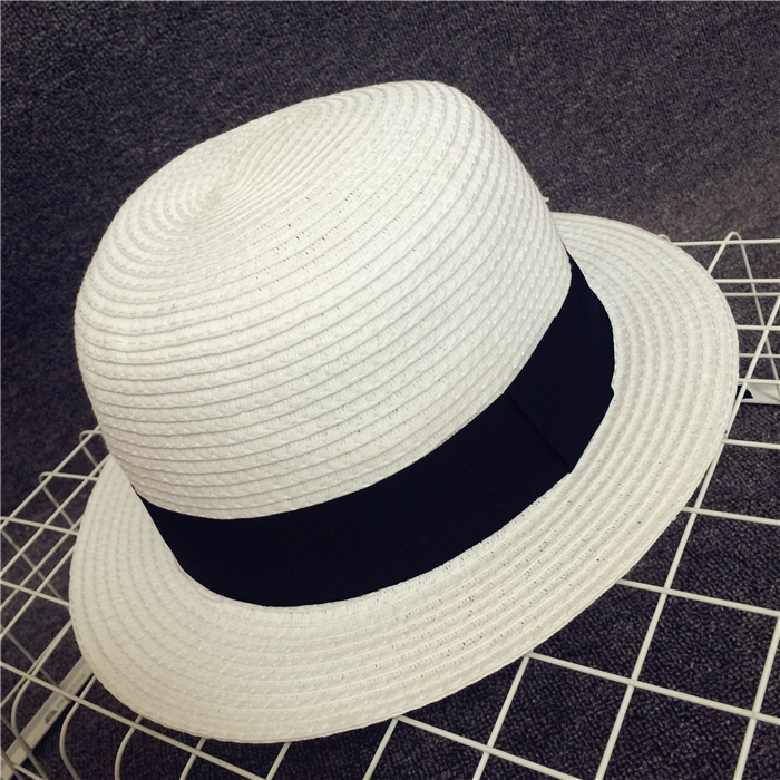 包邮 正品大头围福利情侣款男女草帽 简约黑...