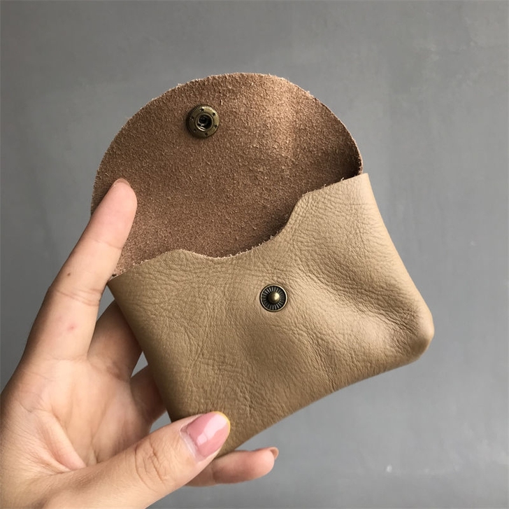 真皮钱包软牛皮迷你小零钱包女式简约纯皮复古...