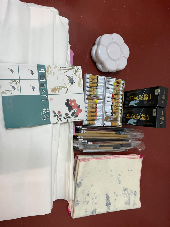 马利牌中国画水彩颜料一得阁墨汁调色盒毛笔垫...