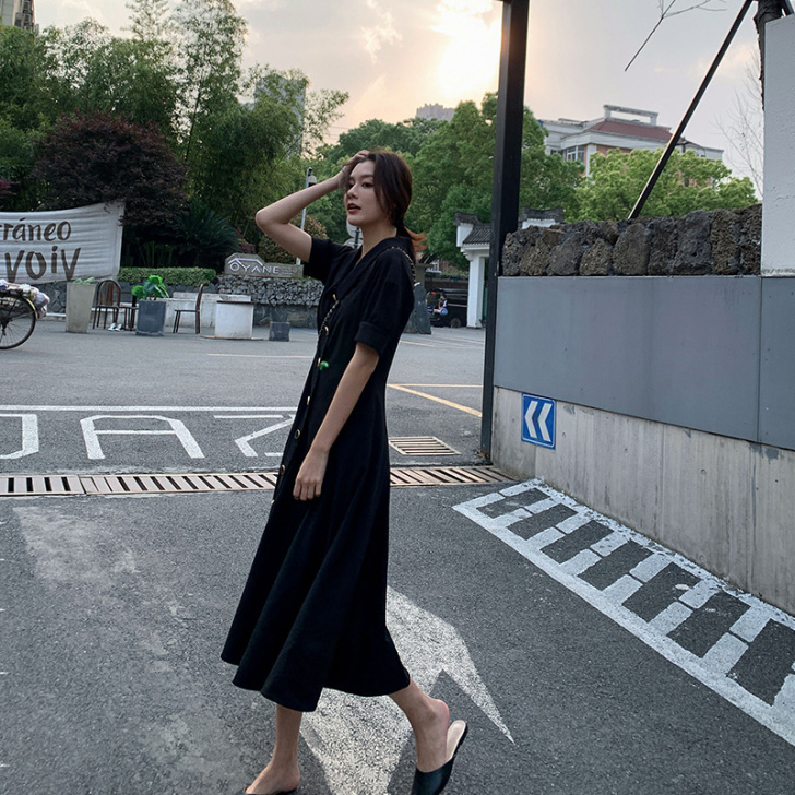 小香风连衣裙，黑色长裙，公主裙