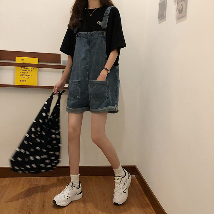 背带牛仔裤