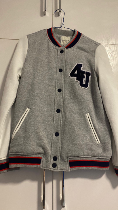 全新未穿过美特斯邦威棒球服棒球外套灰白色 ...