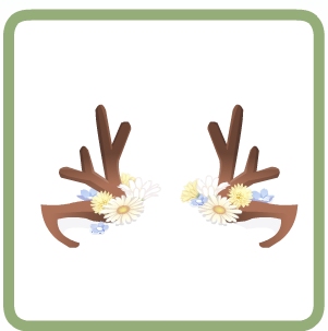 奥比岛清新熊熊鹿耳饰