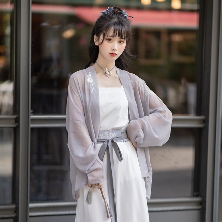 池夏 织梦:白如墨 宋制飞机袖短衫宋裤汉元...