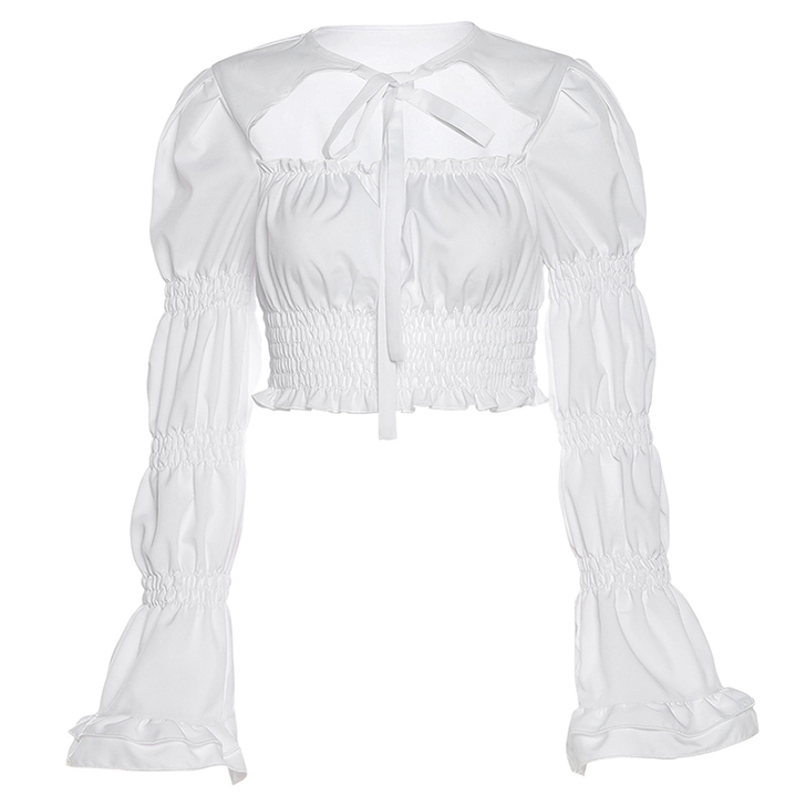 KLIOU 法式宫廷复古风泡泡袖上衣
