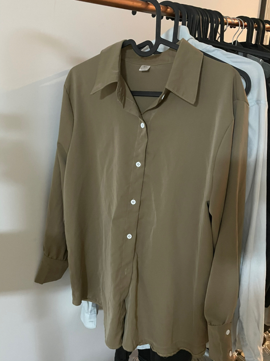 冰丝长袖衬衫 咖棕色 很气质 均码 小众实...