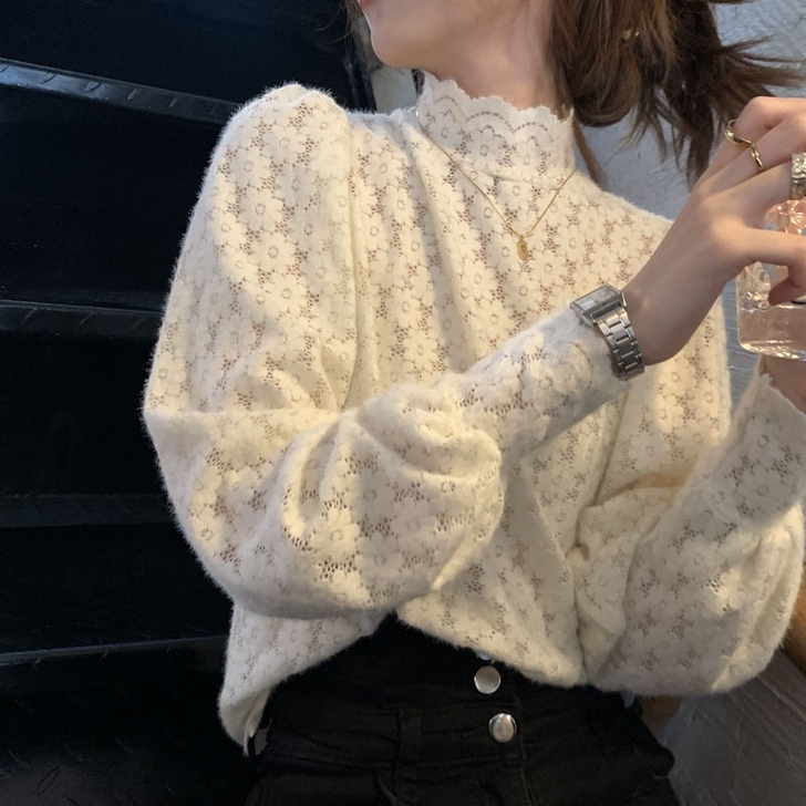 2021年小衫早春秋季新款时尚高领加绒加厚...