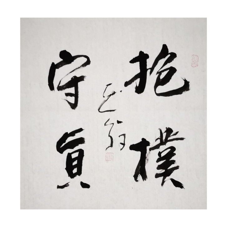 抱朴守真书法书法斗方客厅书房装饰字画