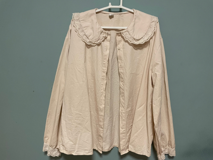 娃娃领长袖衬衫,入秋可穿