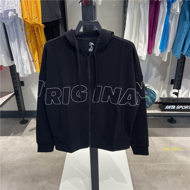 安踏女针织运动上衣2020秋季新款字母时尚...