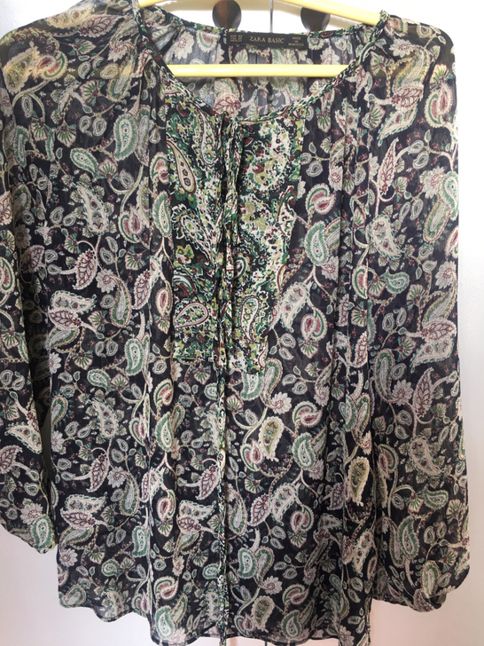 zara雪纺衫，一次没穿过，不退不换