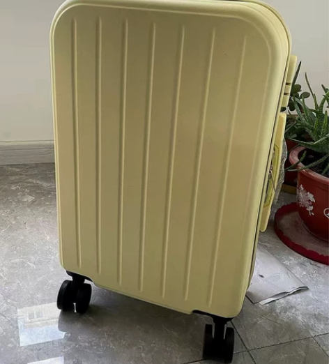 全新20寸的旅行箱，很好看的茱萸粉色和奶白...