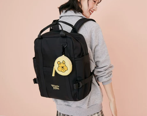 不莱玫迪士尼联名小熊维尼双肩包女书包上课通...