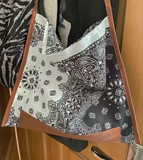 锦官城复古腰果花纹丝绸单肩包包女休闲手拎包...