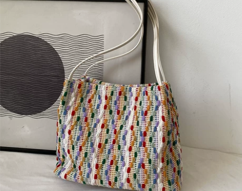 今年流行包包女大容量2022新款夏帆布编织...