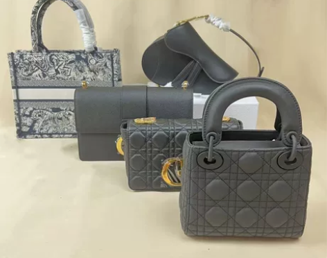 手工定制进口牛皮菱格三格mini戴妃包蒙田...