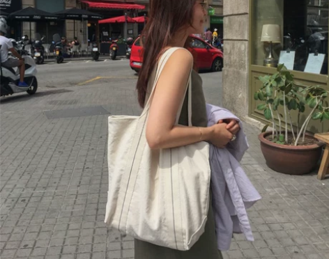 韩国百搭港风ins帆布袋慵懒风学生休闲简约...