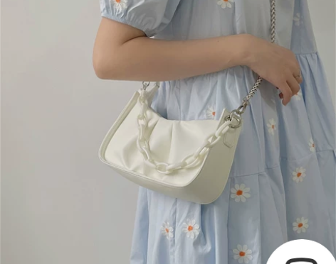 小众设计腋下褶皱云朵包包女2022夏季亚克...