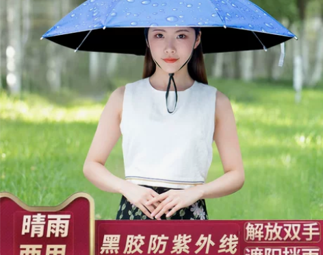 【狂欢价】防雨头伞帽男儿童斗笠伞帽特大号小...