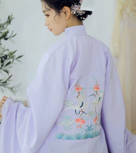 兰若庭望水云鹤紫色补服 仅试穿，全新带吊牌...