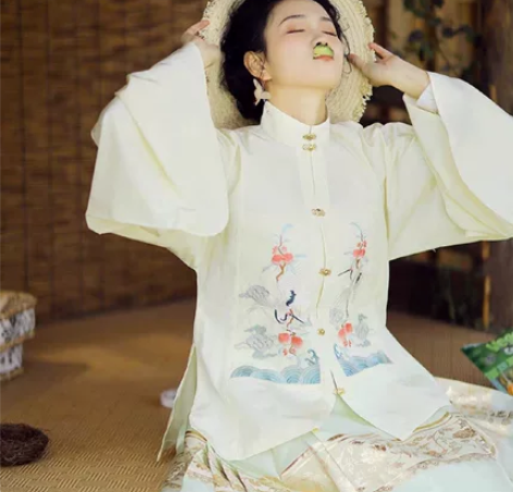 兰若庭 汉服 望水云鹤 织金纱 明制 马面...