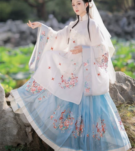 玉术春夏汉服女原创金陵明制立领斜襟长衫褶裙...