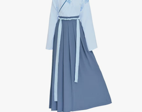 如梦霓裳原创汉服男士交领衣裳青霄齐腰刺绣【...