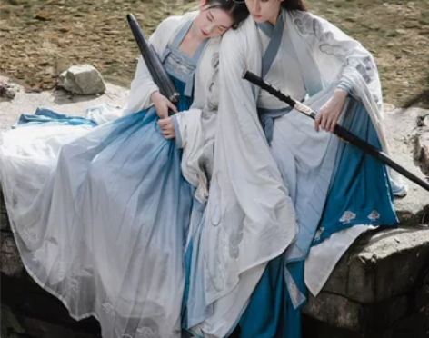 如梦见原创汉服女【鹤霄引】情侣齐胸襦裙大袖...