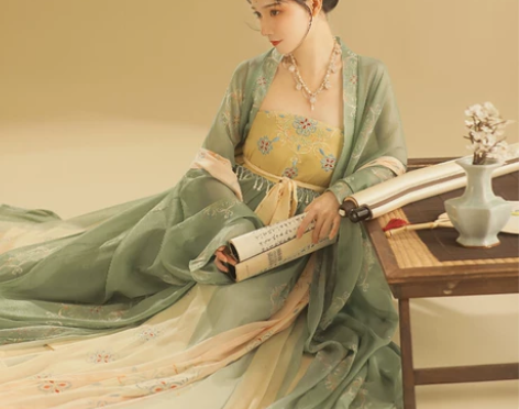 ?全新唐制诃子裙清新配色【簪花】桔屿汉服 ...