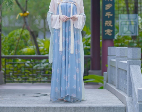 汉服出租，桔屿【长安花】唐制齐胸衫裙复原印...