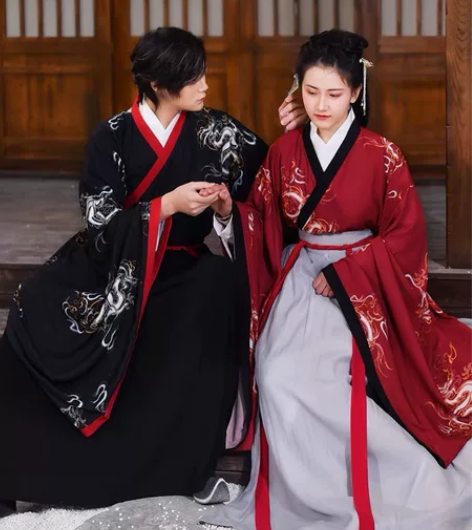 如梦霓裳原创中国风秋季汉服男女情侣装交领大...