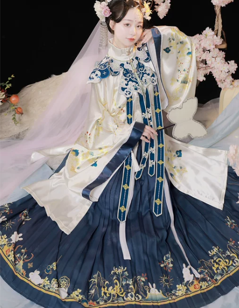 原创汉氧夜宴汉服女正品中国风拜年明制立领长...