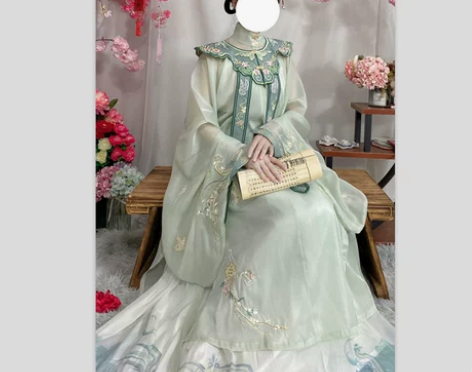 裳云兮汉服 原创幽兰女明制斜襟立领长衫齐腰...