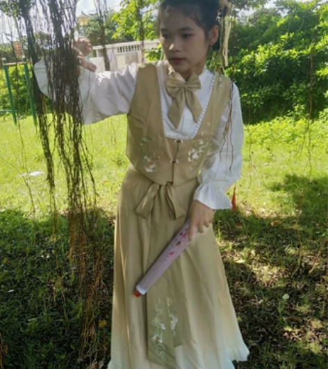 妃亦坊原创改良汉服女【玉染】汉元素衬衣马甲...