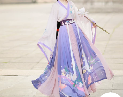 蝉佩紫韵原创汉服女装魏晋风交领齐腰襦裙刺绣...