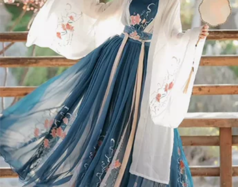 含娇汉服女原创宋制对襟齐腰中国风古装学生超...