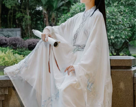 ?清梳原创韶华汉服情侣款魏晋风交领齐腰绣花...