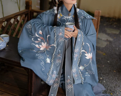 清梳西府幽兰明制汉服刺绣云肩搭配 尺码:x...