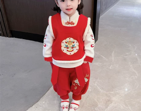 女童拜年服唐装套装儿童冬装宝宝中国风小女孩...