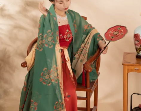 花仙记【游园系列】唐制风原创刺绣诃子裙大袖...