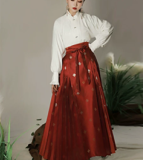 河汉涓埃【东湖月定制马面】原创24对褶织金...