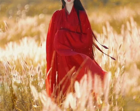 魏晋制汉服女红色武侠古装中国风交领襦裙仙气...