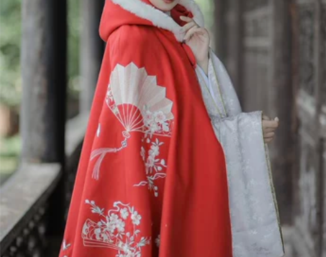 南雅集原创新款汉服女正品斗篷毛呢中长款秋冬...