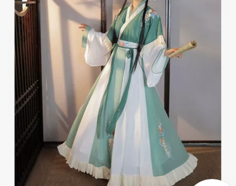 柒邑阑珊汉服女正品原创晋制交领半袖齐腰襦裙...