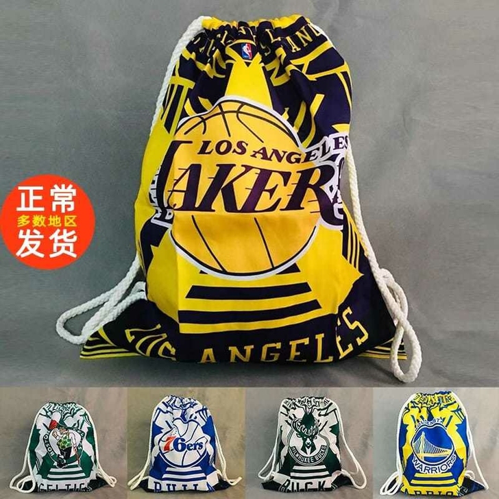 湖人队勇士队雄鹿篮球袋子背包篮球包训练包双...