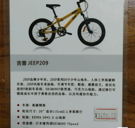 吉普JEEP209山地车 成都伊藤王府井拿...