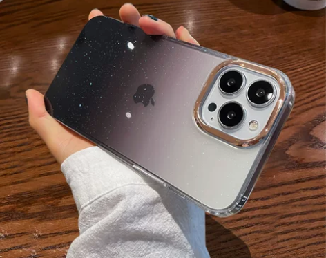 14proMax透明手机壳渐变闪粉iPho...