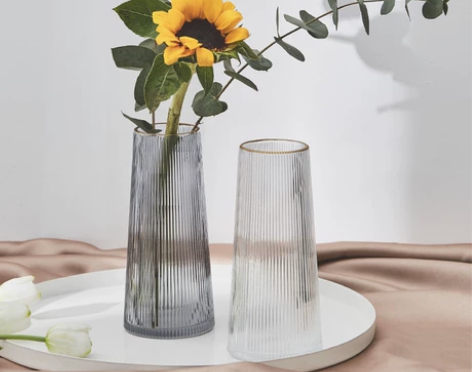 只要10.9元奢网红描金花瓶透明玻璃客厅装...